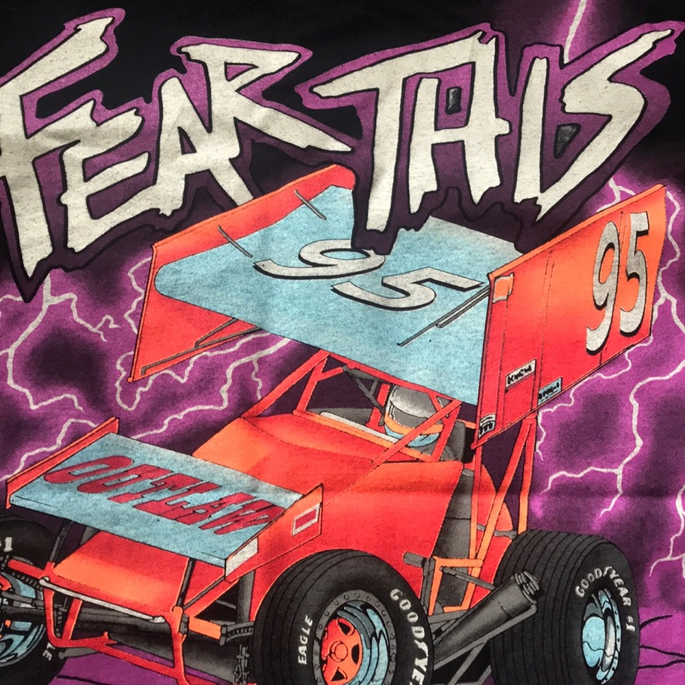 World of Outlaws 90s USA sz L Vtg single stitch - Picture 2 of 8